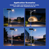 Ultrahelle LED-Chip-Solarstra&szlig;enlaterne mit gleichm&auml;&szlig;iger Beleuchtung 60 W/100 W/150 W/200 W f&uuml;r Fu&szlig;g&auml;ngerwege im Gemeinschaftspark