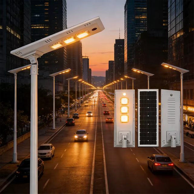 Lampadaire solaire avec &eacute;clairage grand angle pour l'&eacute;clairage de s&eacute;curit&eacute; du p&eacute;rim&egrave;tre de la ferme et de l'arri&egrave;re-cour
