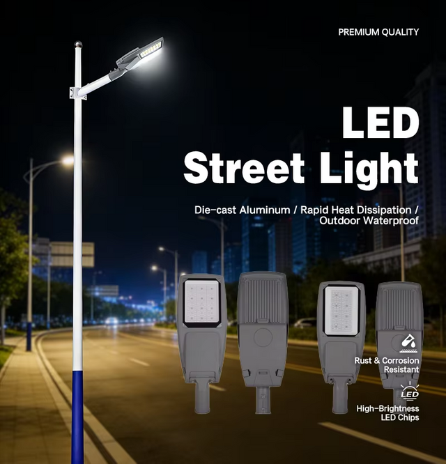 Luz de rua LED de alta qualidade 80W 120W 180W 240W &aacute;rea externa estacionamento principal lumin&aacute;ria de estrada