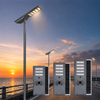 Lumen Tinggi Semua dalam Satu Lampu Jalan Tenaga Surya Terintegrasi Dengan IP65 Tahan Air Garansi 3 Tahun Aluminium Penerangan Jalan Luar Ruangan